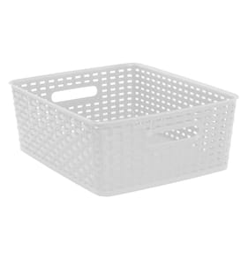 Utility Medium Patterned Storage Basket - White