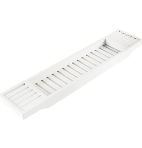 Bathroom White Over Bath Rack - White