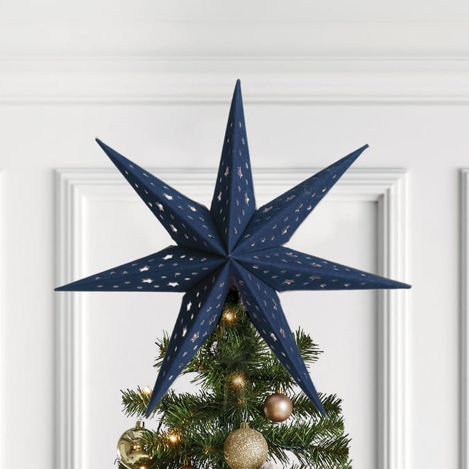 Elegance Flocked Star Tree Topper