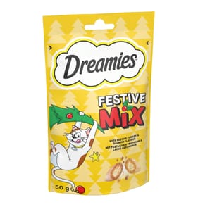Dreamies Cat Treat Christmas Biscuit Mix 60g - Turkey & Salmon 
