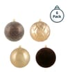 Winter Luxe 10cm Luxury Christmas Baubles 6 Pack - Gold