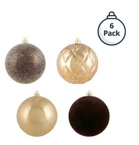 Winter Luxe 10cm Luxury Christmas Baubles 6 Pack - Gold