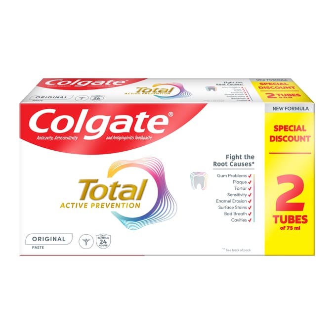 Colgate Total Active Prevention Original Toothpaste 75ml x2