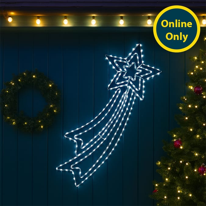 Prestige Mains Operated LED Rope Shooting Star Light - Cool White
