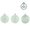 Frosted Spirit 8cm Hand Decorated Christmas Baubles 9 Pack