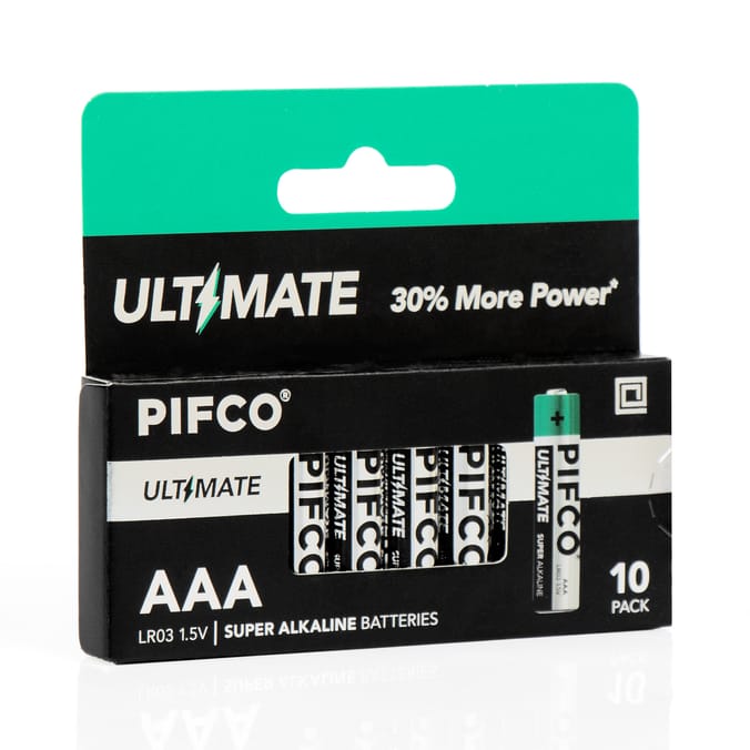 Pifco AAA Ultimate Super Alkaline Batteries 10 Pack