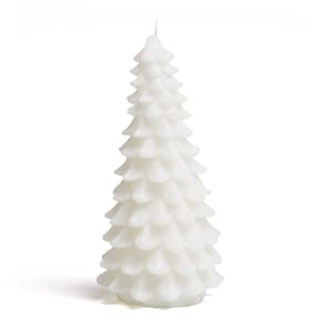 Winter Charm Large Tree Shaped Candle - White