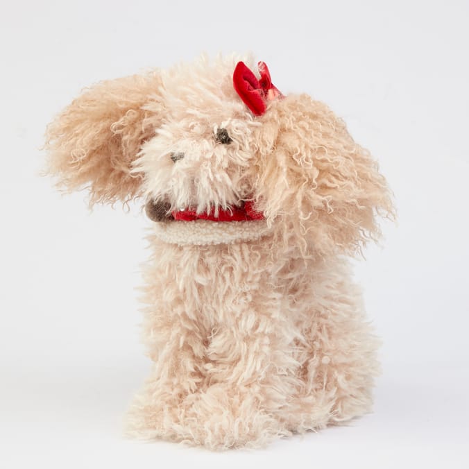 Sleigh Bells Sitting Dog Plus - Bow