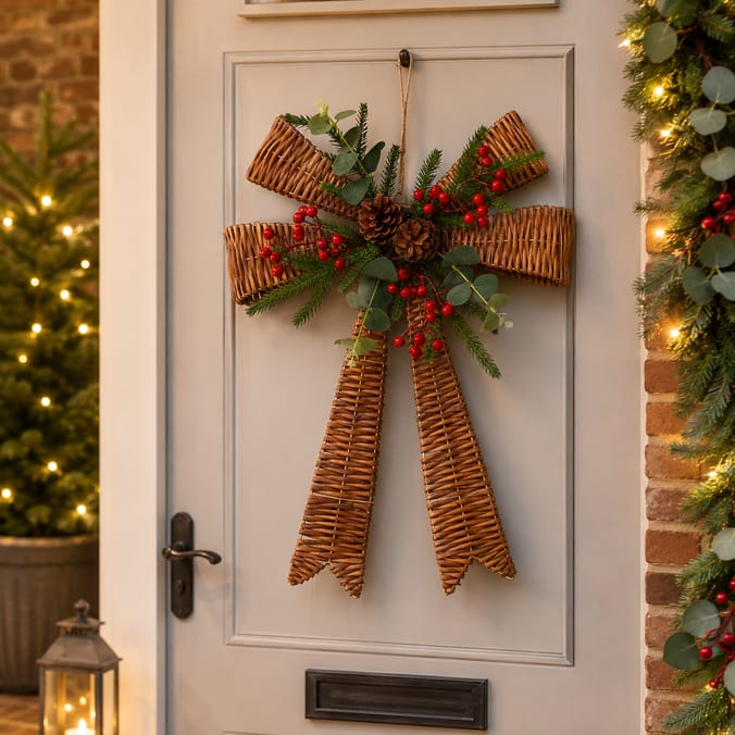 Winter Charm Rattan Large Bow