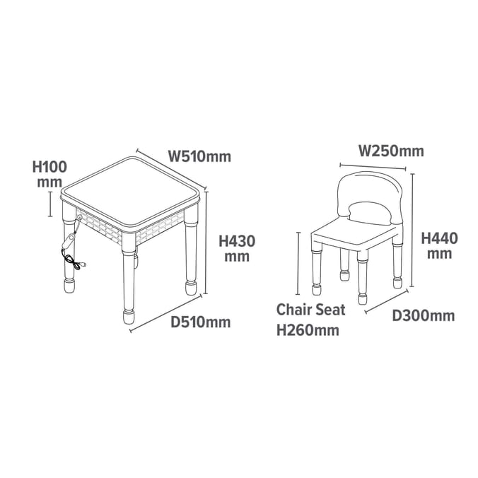 Liberty House Toys Light Table and Two Chairs Set