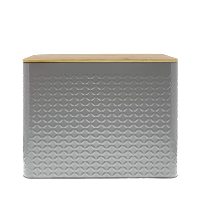 Home Collections Embossed Bread Bin - Grey | Home Bargains