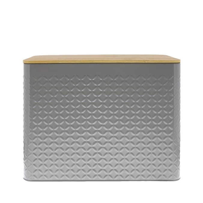 Home Collections Embossed Bread Bin - Grey