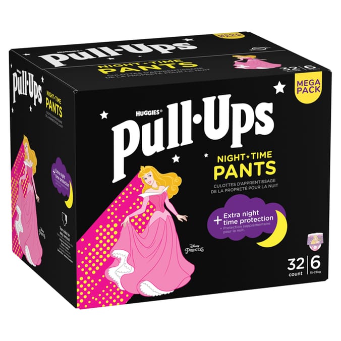 Huggies Pull-Ups Night Time Nappy Pants Mega Pack 32's Size 6