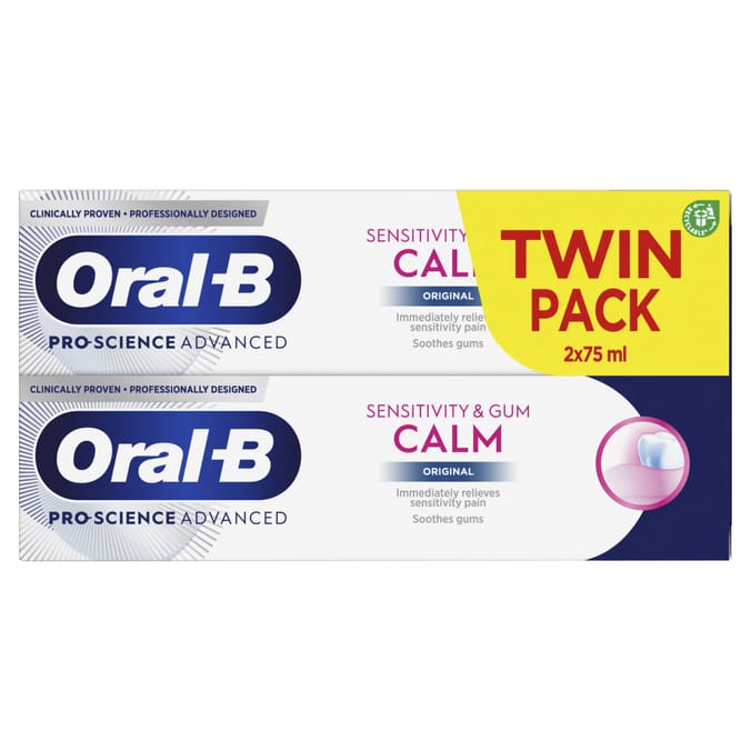 Oral-B Pro-Science Sensitivity & Gum Calm Original Toothpaste 2x75ml