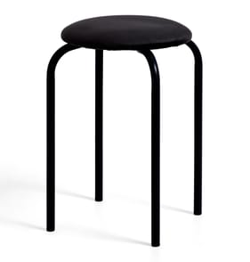 Home Velvet Stacking Stool - Black