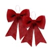 Festive Feeling Gem Bow - Glitter Red