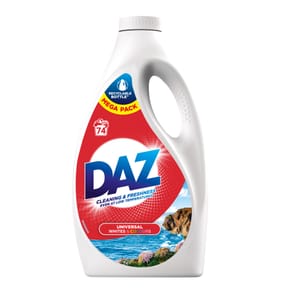 Daz Universal Whites & Colours Laundry Washing Liquid Detergent 74 Washes 2.442 Litres