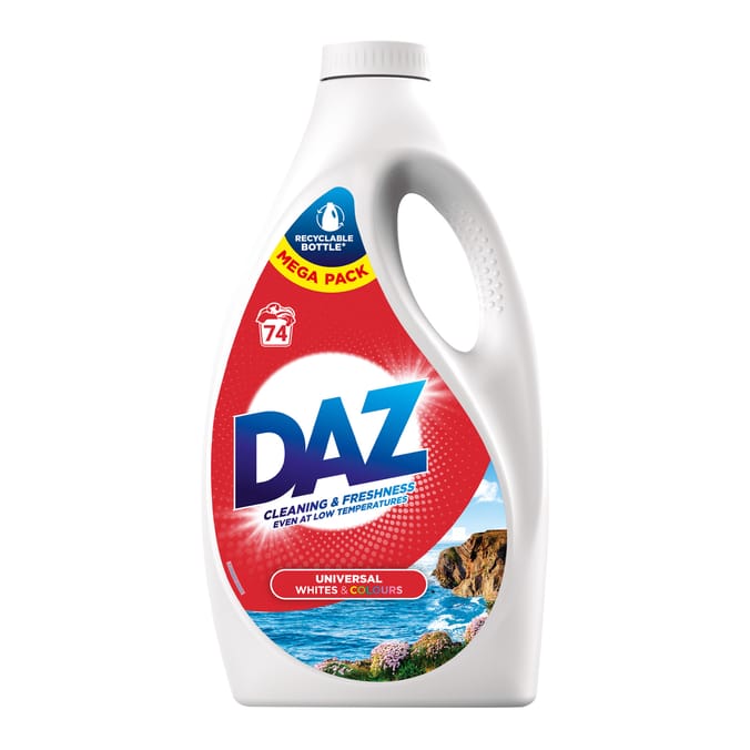 Daz Universal Whites & Colours Laundry Washing Liquid Detergent 74 Washes 2.442 Litres