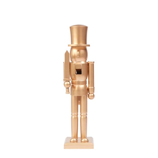 Winter Charm Wooden Gold Christmas Nutcracker 38cm - Sward