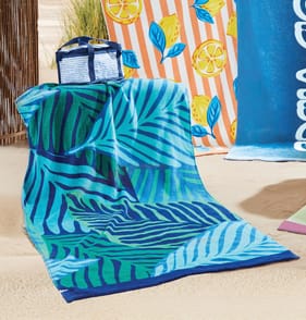 Hello Summer Beach Towel - Palm Leaf