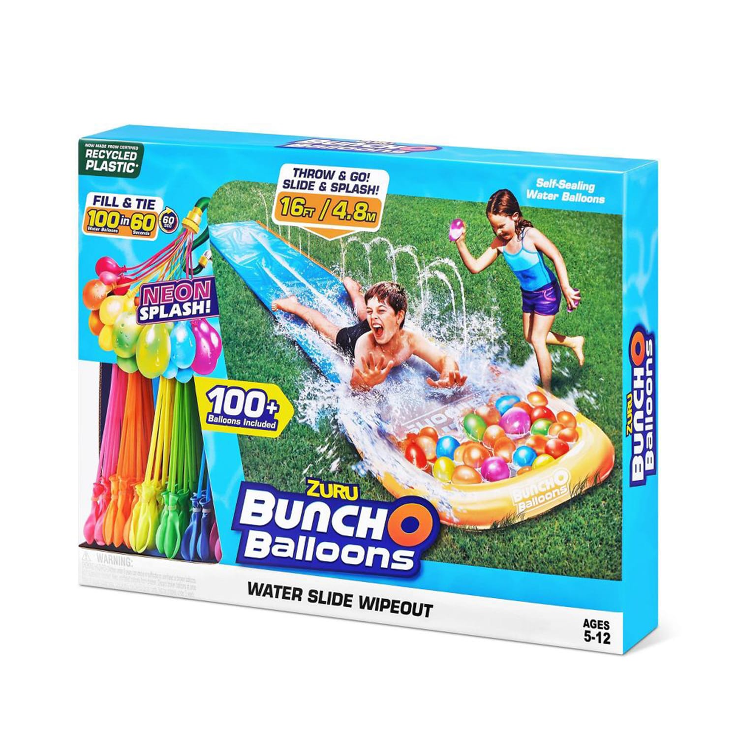 Wipe Out Pool Set Bunch O Balloons Water Slide Wipeout | Home Bargains