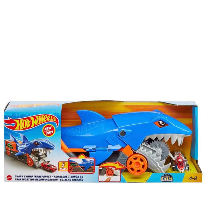 Hot Wheels Shark Chomp Transporter Play Set Home Bargains