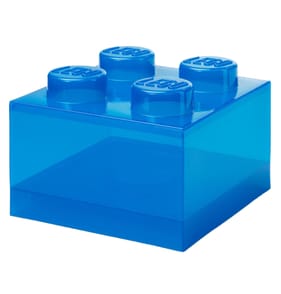 LEGO Brick Shaped Storage Box - Clear Dark Blue