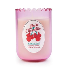  Disney Minnie Mouse Cherries Glass Candle - Pink 