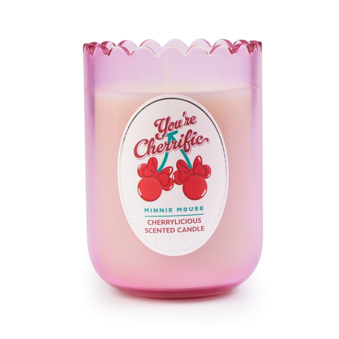 Disney Minnie Mouse Cherries Glass Candle - Pink 