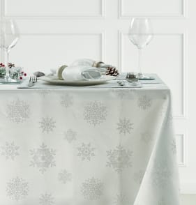 Nordic Spirit Jacquard Tablecloth 178x132cm - Silver