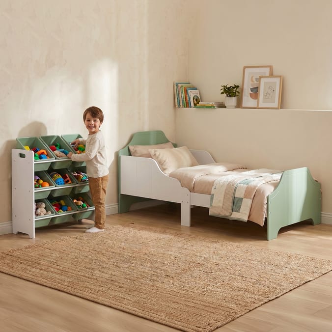 Liberty House Toys Kids 9 Bin Storage Unit - White & Forest Green