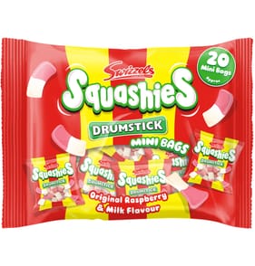 Squashies Drumstick Raspberry & Milk Mini Bags 280g