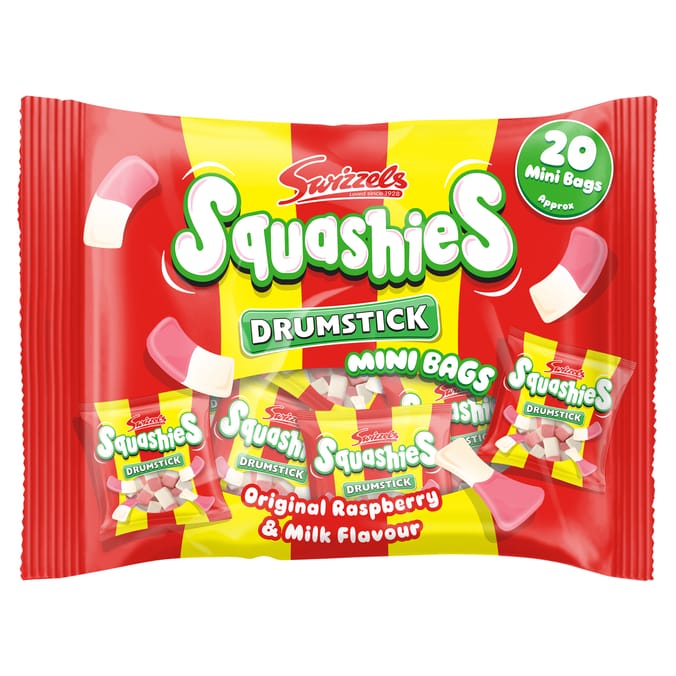 Squashies Drumstick Raspberry & Milk Mini Bags 280g