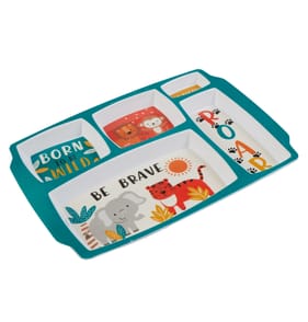 Scribble Pop Shop Kids 5 Section Meal tray - Safari
