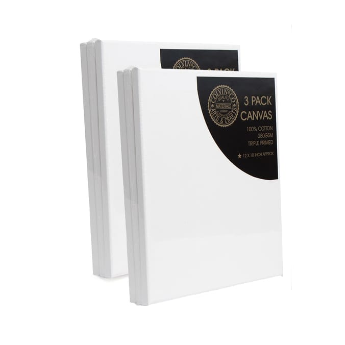 Stretched Canvas 3-Pack, Assorted Sizes