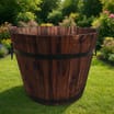 Jardin Hand Crafted Round Wooden Planter