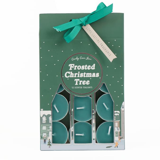 Candy Cane Lane Tealights 12 Pack - Frosted Christmas 