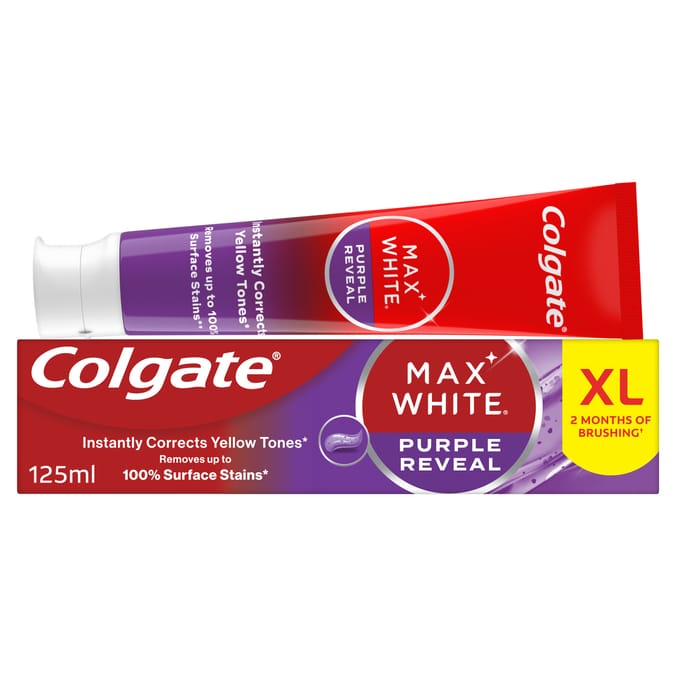 Colgate Max White Purple Reveal Instant Teeth Whitening Toothpaste 125ml