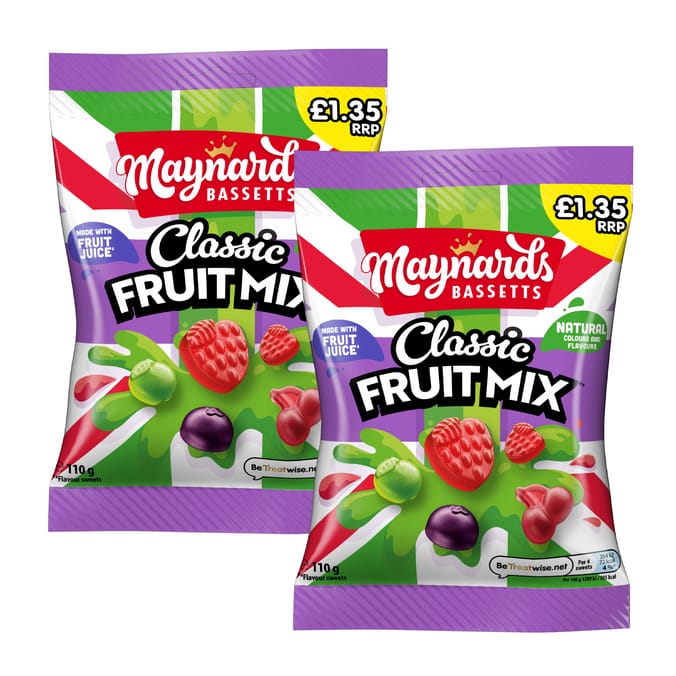 Maynards Bassetts Classic Fruit Mix Candy Sweets Sharing Bag 110g