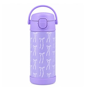 Printed Stainless Steel Purple Water Bottle 350ml - Bow