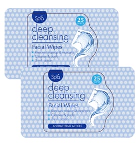 Spa Deep Cleansing Facial Wipes 25s x2