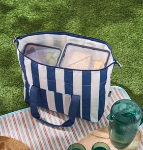he Outdoor Living Collection Large 20L Cooler Bag - Blue Stripe