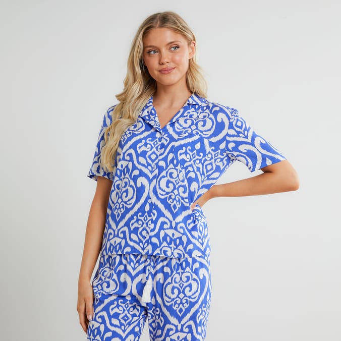 Originals Ladies Blue Printed Pyjama Set