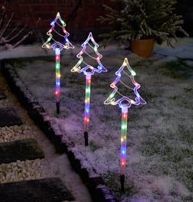Prestige Battery Operated LED Tree Stake Lights 3 Pack - Multi