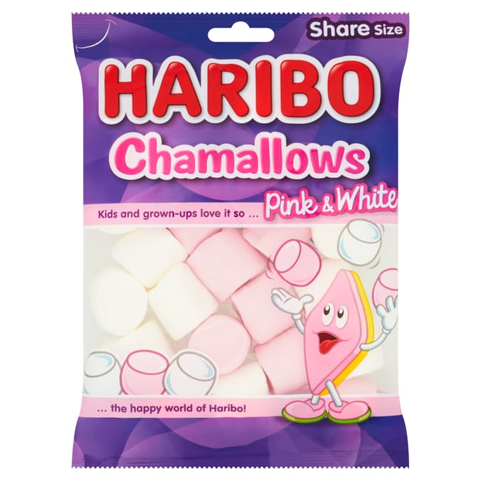 Haribo Chamallows Marshmallows Pink & White Sharing Bag 140g