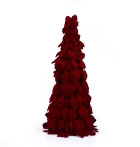 Winter Charm Large Velvet Bow Tree - Dark Red