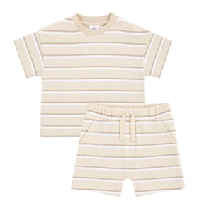 Pure Baby Natural Ribbed Stripe Set
