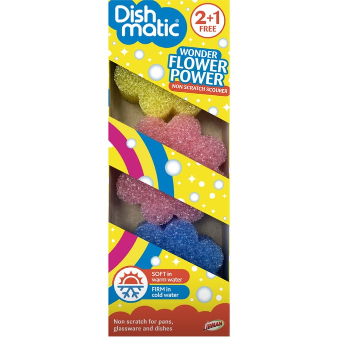 Dishmatic Wonder Flower Power Scrub Scourer 3 Pack