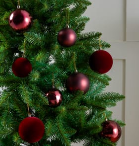 Festive Feeling Mixed Size Christmas Baubles 25 Pack - Dark Red