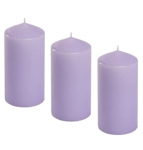 Wickford & Co Scented Small Pillar Candle - Lavender Haze x3
